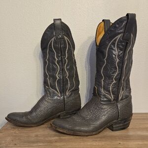 Vintage Abilene Men’s 7KEE Grey Sharkskin Cowboy Boots
